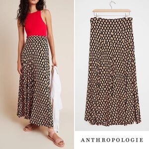 Anthropologie Black and Tan Geometric Skirt